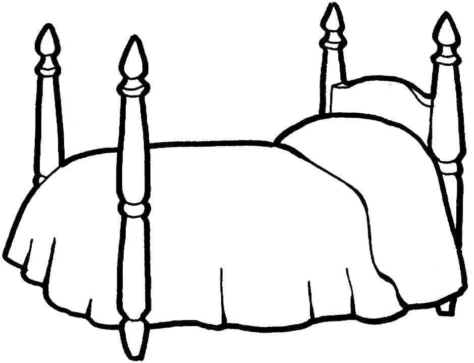 Page de coloriage Lit #188174, collection Objets, à imprimer et colorier