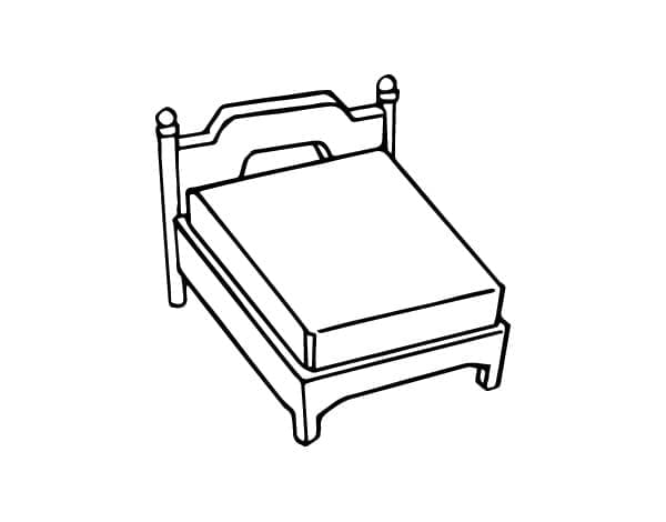 Coloriage Lit #188179 à imprimer gratuitement, extrait de la collection Objets
