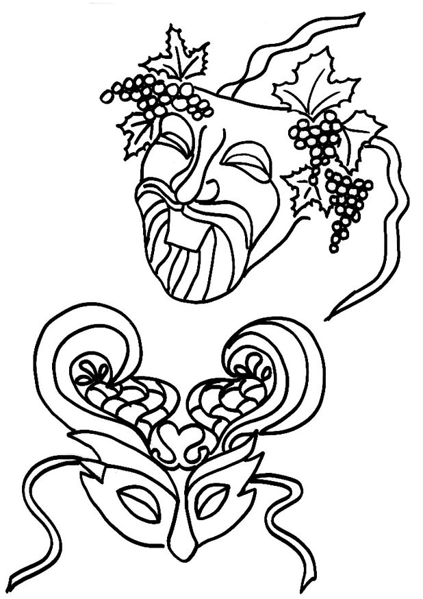 Dessin à colorier: Masque (Objets) #120515 - Coloriages à Imprimer Gratuits