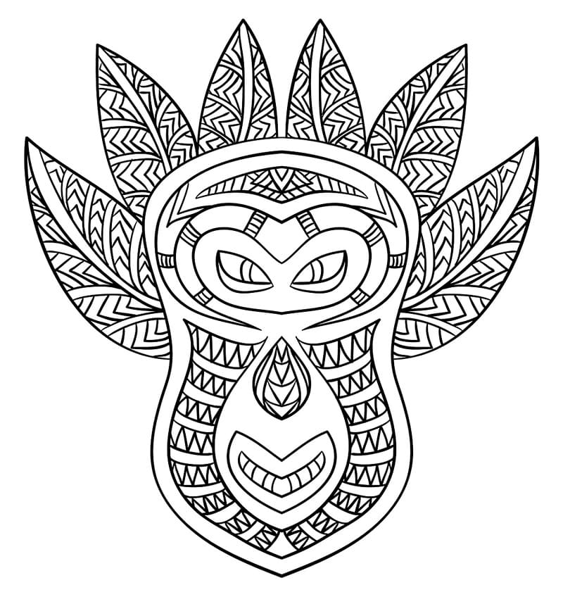 Coloriage gratuit Masque Africain #219158 de la collection Objets à imprimer