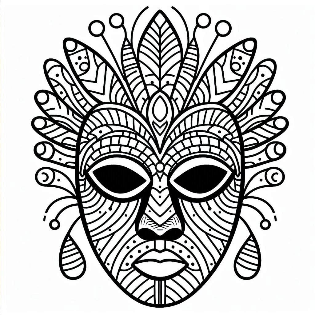 Coloriage gratuit pour enfants et adultes Masque Africain #219163, collection Objets