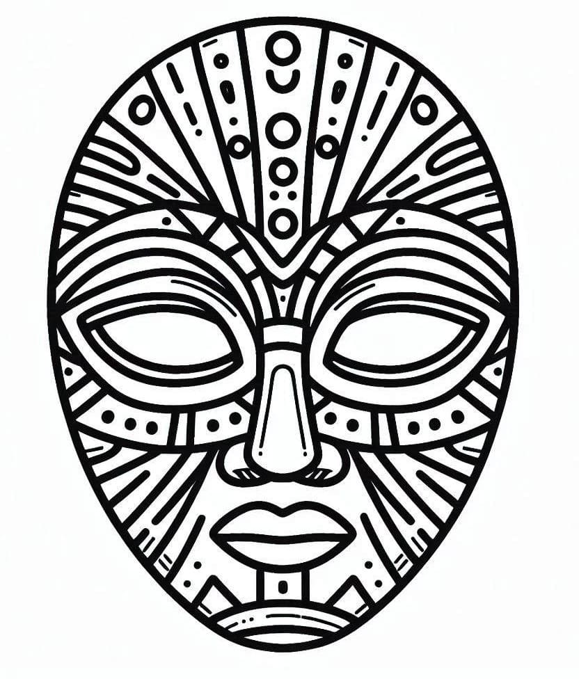 Coloriage gratuit Masque Africain #219164 de la collection Objets à imprimer