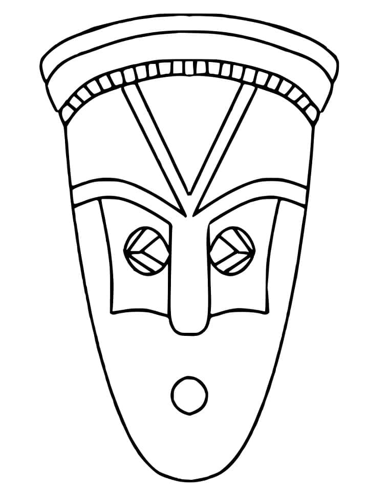 Coloriage gratuit Masque Africain #219168 de la collection Objets à imprimer