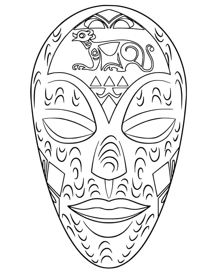 Coloriage gratuit Masque Africain #219169 de la collection Objets à imprimer