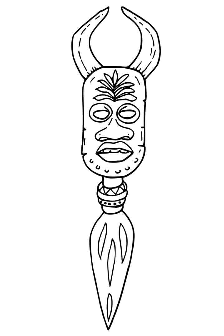 Coloriage gratuit Masque Africain #219170 de la collection Objets à imprimer