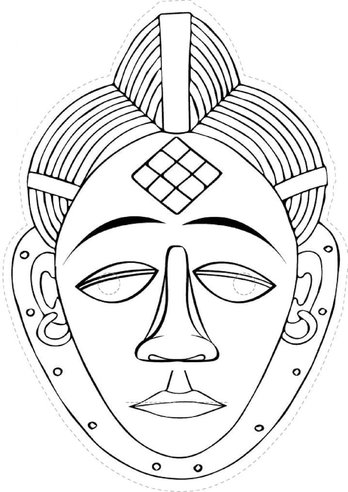 Coloriage gratuit Masque Africain #219173 de la collection Objets à imprimer