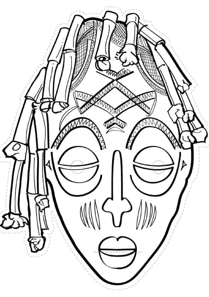 Dessin à colorier: Masque Africain (Objets) #219176 - Coloriages à Imprimer Gratuits
