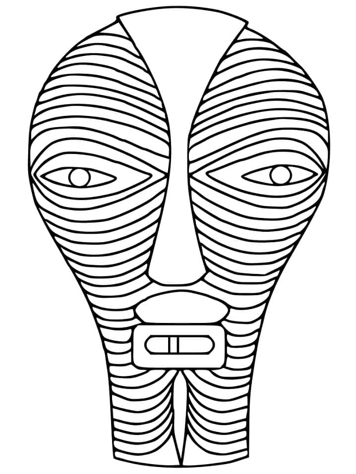 Coloriage gratuit Masque Africain #219180 de la collection Objets à imprimer