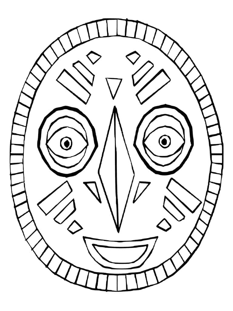 Coloriage gratuit Masque Africain #219181 de la collection Objets à imprimer