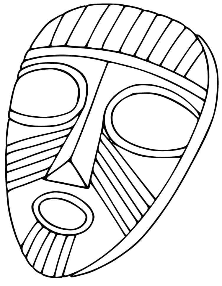 Coloriage imprimable Masque Africain #219185 de la collection Objets à colorier aux crayons