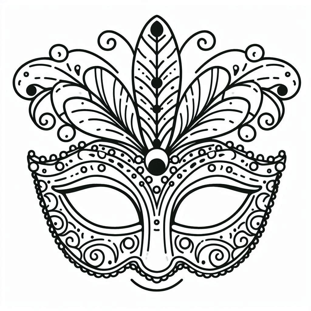 Coloriage gratuit Masque Carnaval #216541 de la collection Objets à imprimer