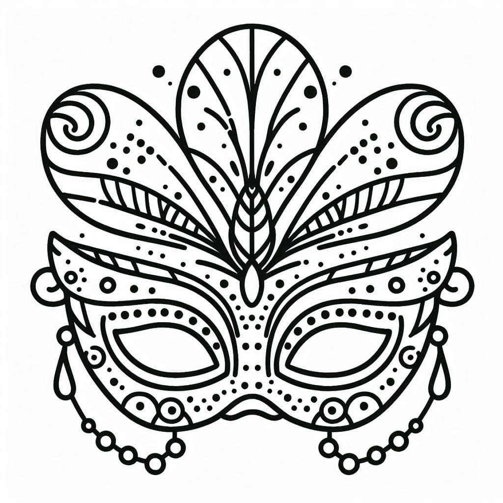Dessin à colorier: Masque Carnaval (Objets) #216542 - Coloriages à Imprimer Gratuits