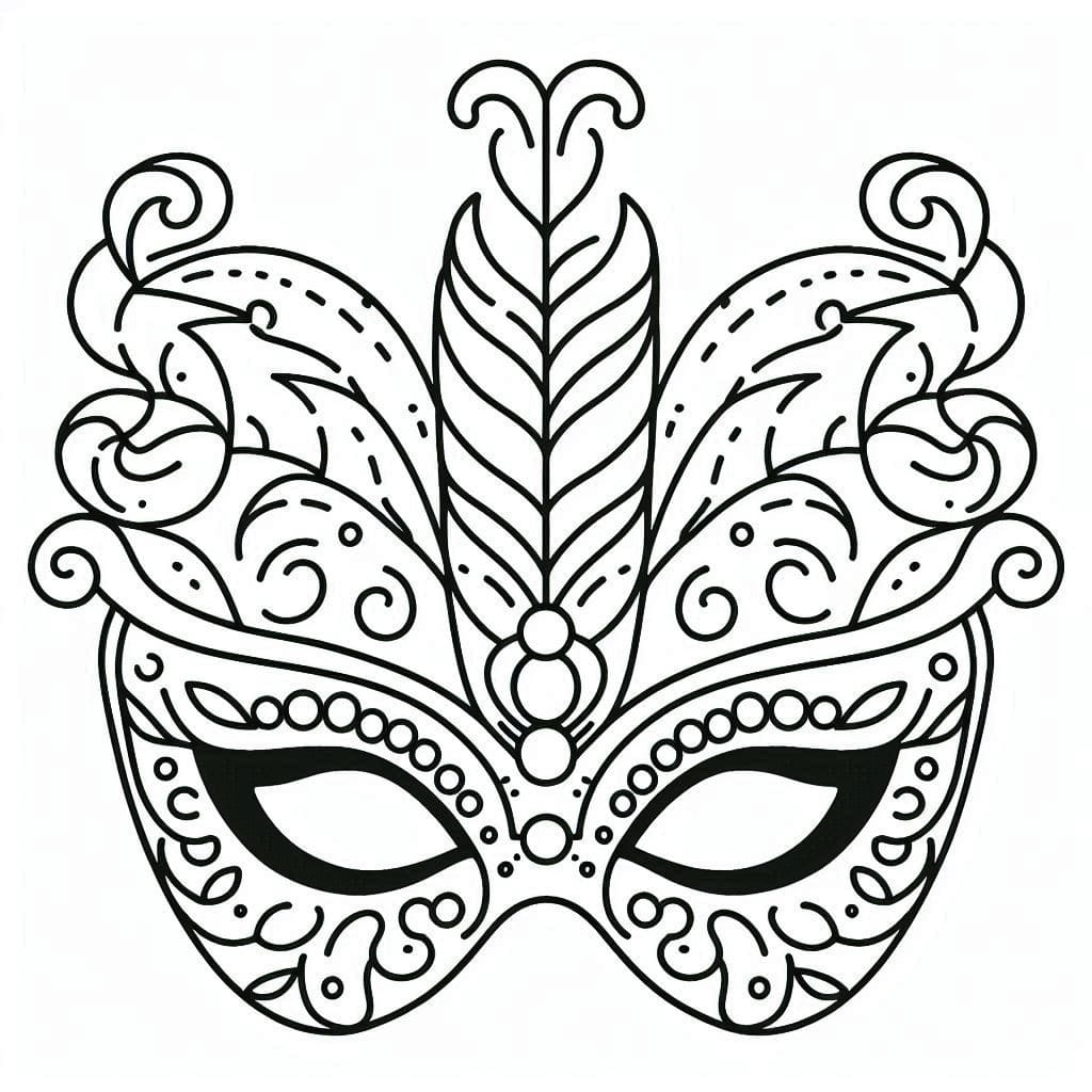 Coloriage gratuit Masque Carnaval #216546 de la collection Objets à imprimer