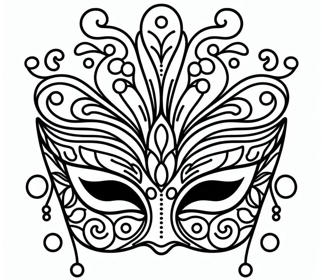 Coloriage gratuit Masque Carnaval #216548 de la collection Objets à imprimer
