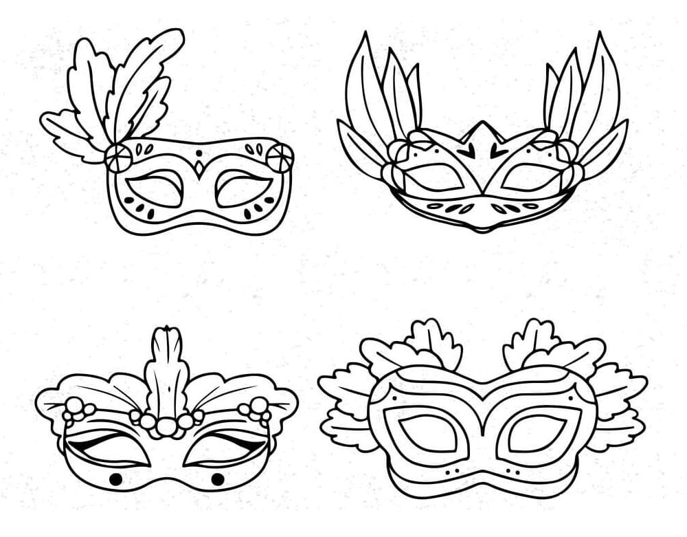 Dessin à colorier: Masque Carnaval (Objets) #216559 - Coloriages à Imprimer Gratuits
