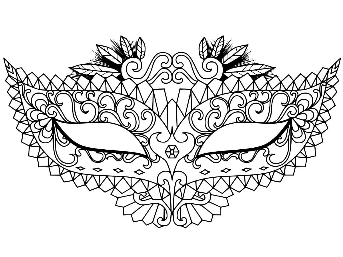Coloriage gratuit Masque Carnaval #216564 de la collection Objets à imprimer