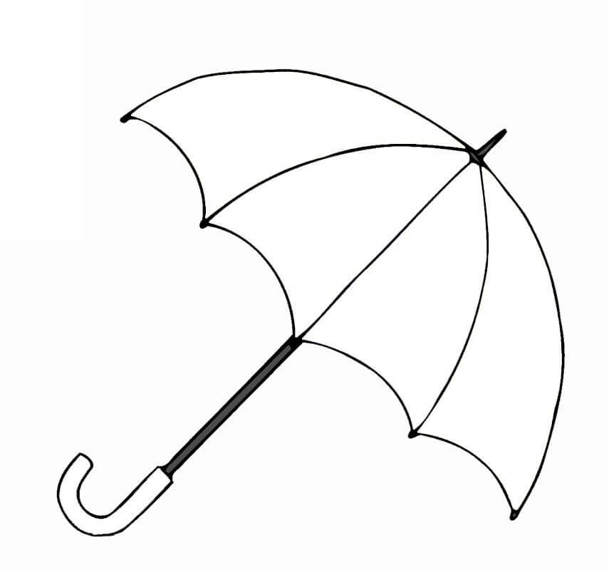 Coloriage gratuit Parapluie #172753 de la collection Objets à imprimer