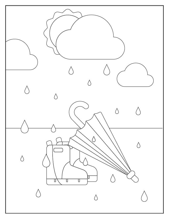 Dessin Parapluie #172769 à colorier de la série Objets, gratuit à télécharger et imprimer