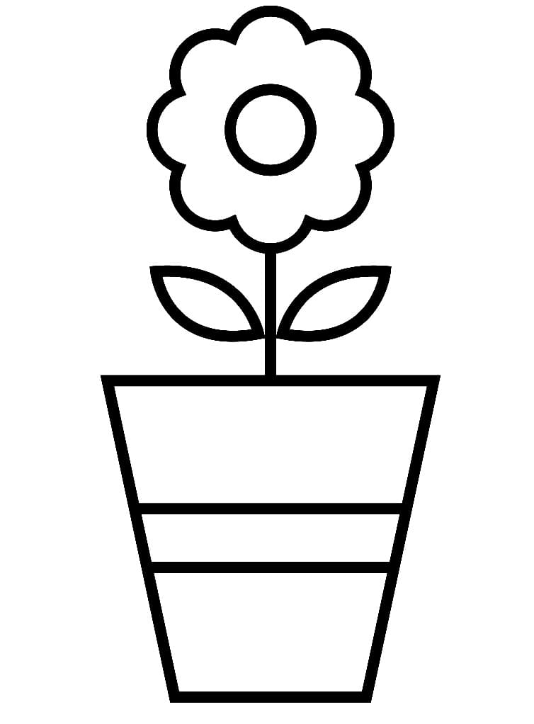 Coloriage gratuit Pot de Fleurs #221265 de la collection Objets à imprimer