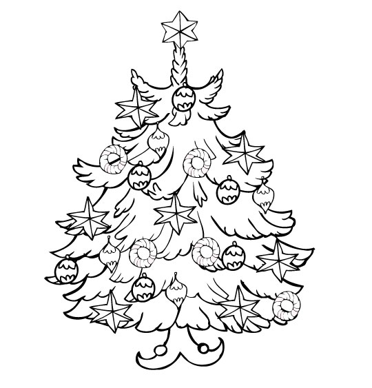 Dessin à colorier: Sapin de Noël (Objets) #167490 - Coloriages à Imprimer Gratuits