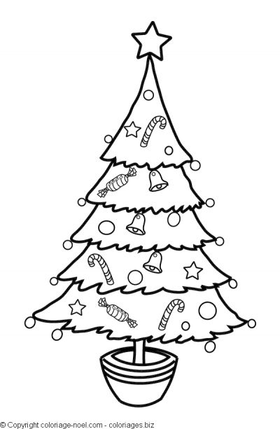 Dessin à colorier: Sapin de Noël (Objets) #167498 - Coloriages à Imprimer Gratuits