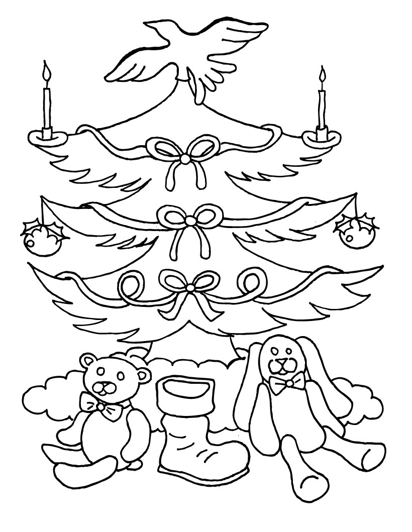 Dessin à colorier: Sapin de Noël (Objets) #167537 - Coloriages à Imprimer Gratuits