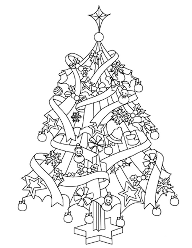 Dessin à colorier: Sapin de Noël (Objets) #167549 - Coloriages à Imprimer Gratuits
