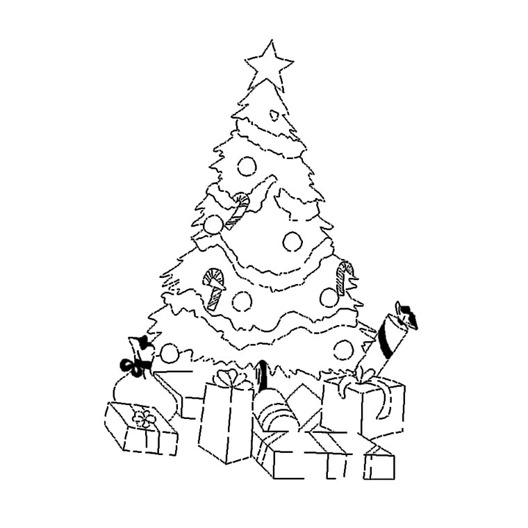 Dessin à colorier: Sapin de Noël (Objets) #167613 - Coloriages à Imprimer Gratuits