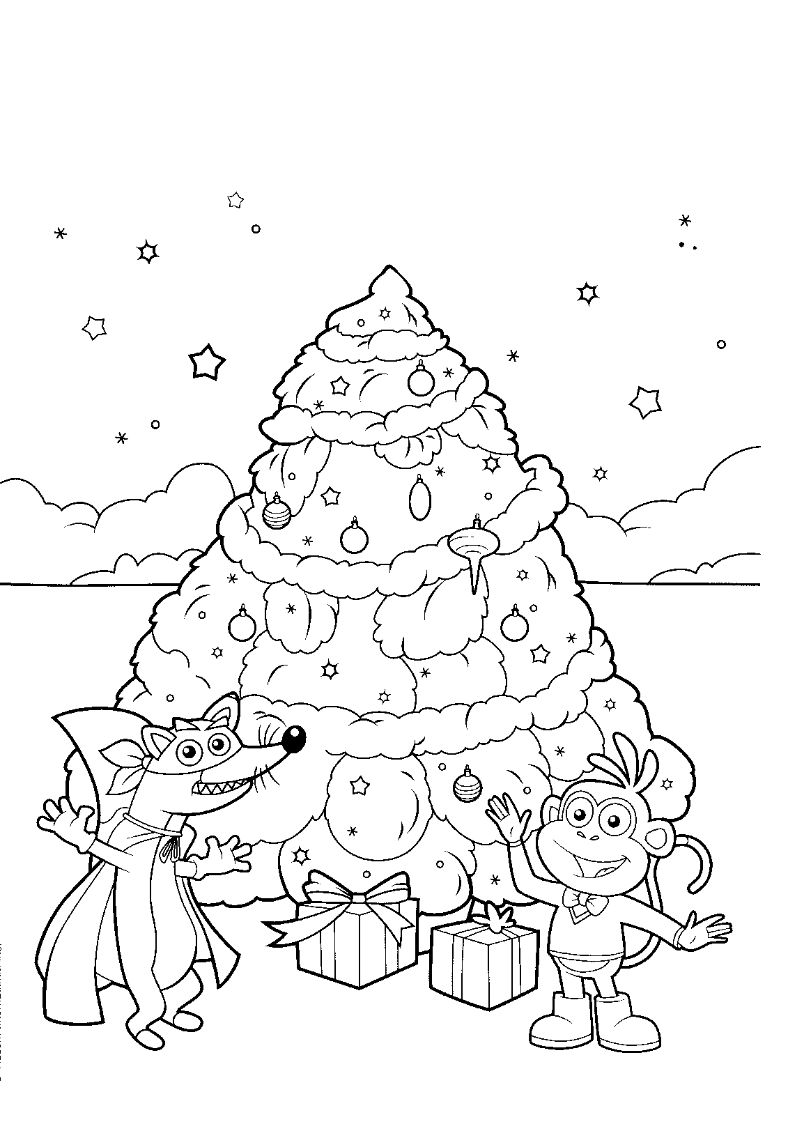 Dessin à colorier: Sapin de Noël (Objets) #167681 - Coloriages à Imprimer Gratuits