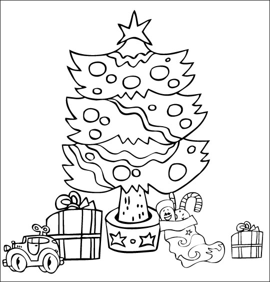 Dessin à colorier: Sapin de Noël (Objets) #167683 - Coloriages à Imprimer Gratuits