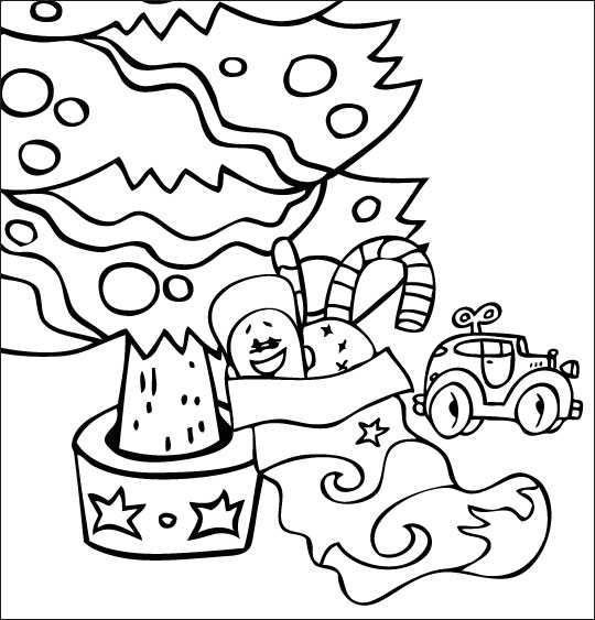 Dessin à colorier: Sapin de Noël (Objets) #167698 - Coloriages à Imprimer Gratuits