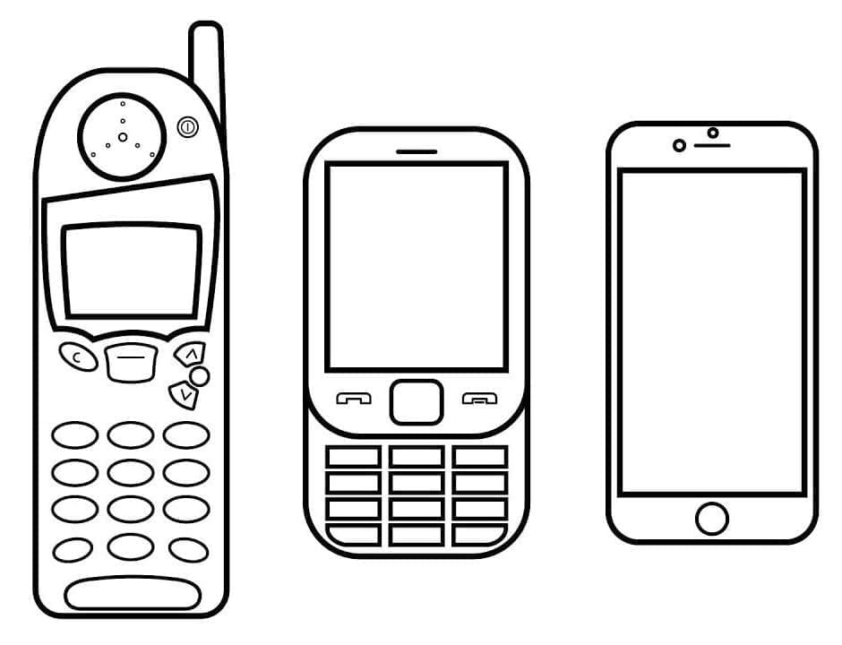 Coloriage gratuit Téléphone #192623 de la collection Objets à imprimer