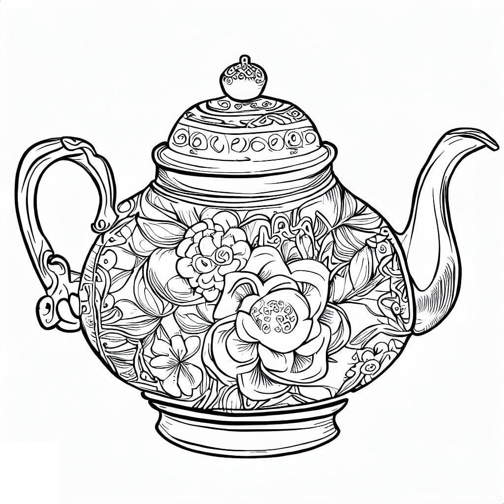 Coloriage à imprimer Théière #185601 de la série Objets, gratuit pour enfants et adultes