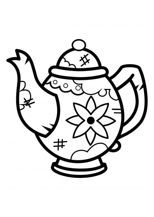 Coloriage gratuit Théière #185611 de la collection Objets à imprimer