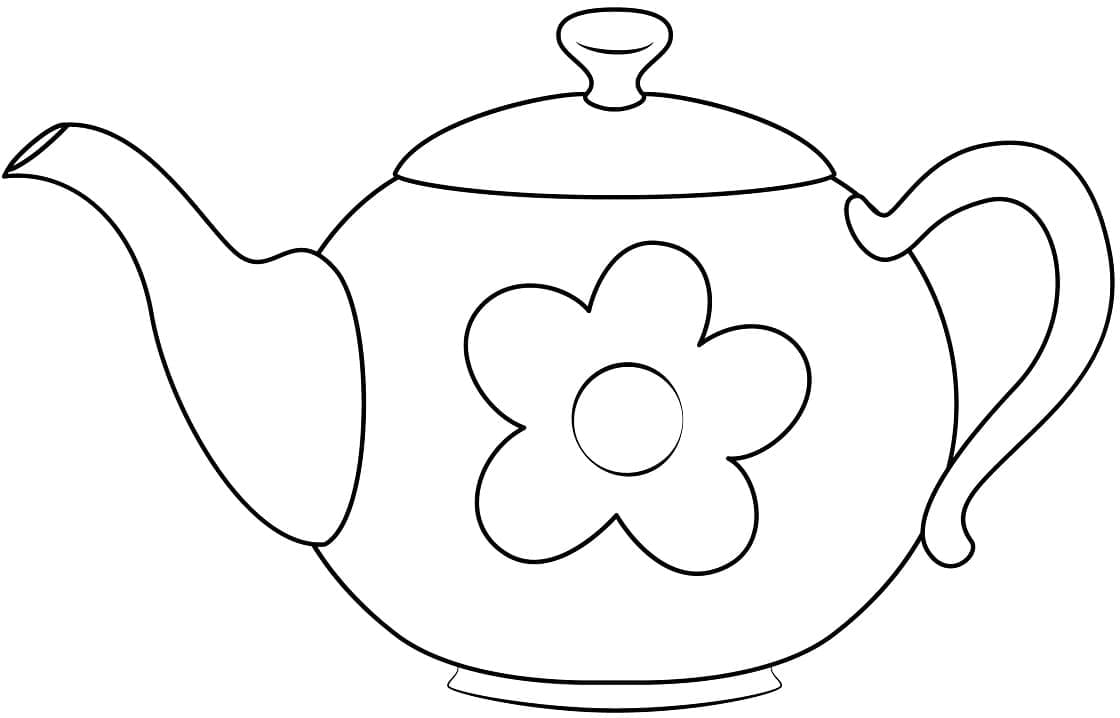 Coloriage gratuit Théière #185615 de la collection Objets à imprimer