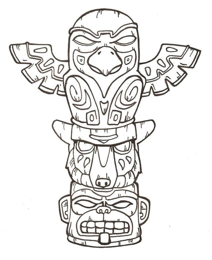 Coloriage gratuit Totem #203101 de la collection Objets à imprimer