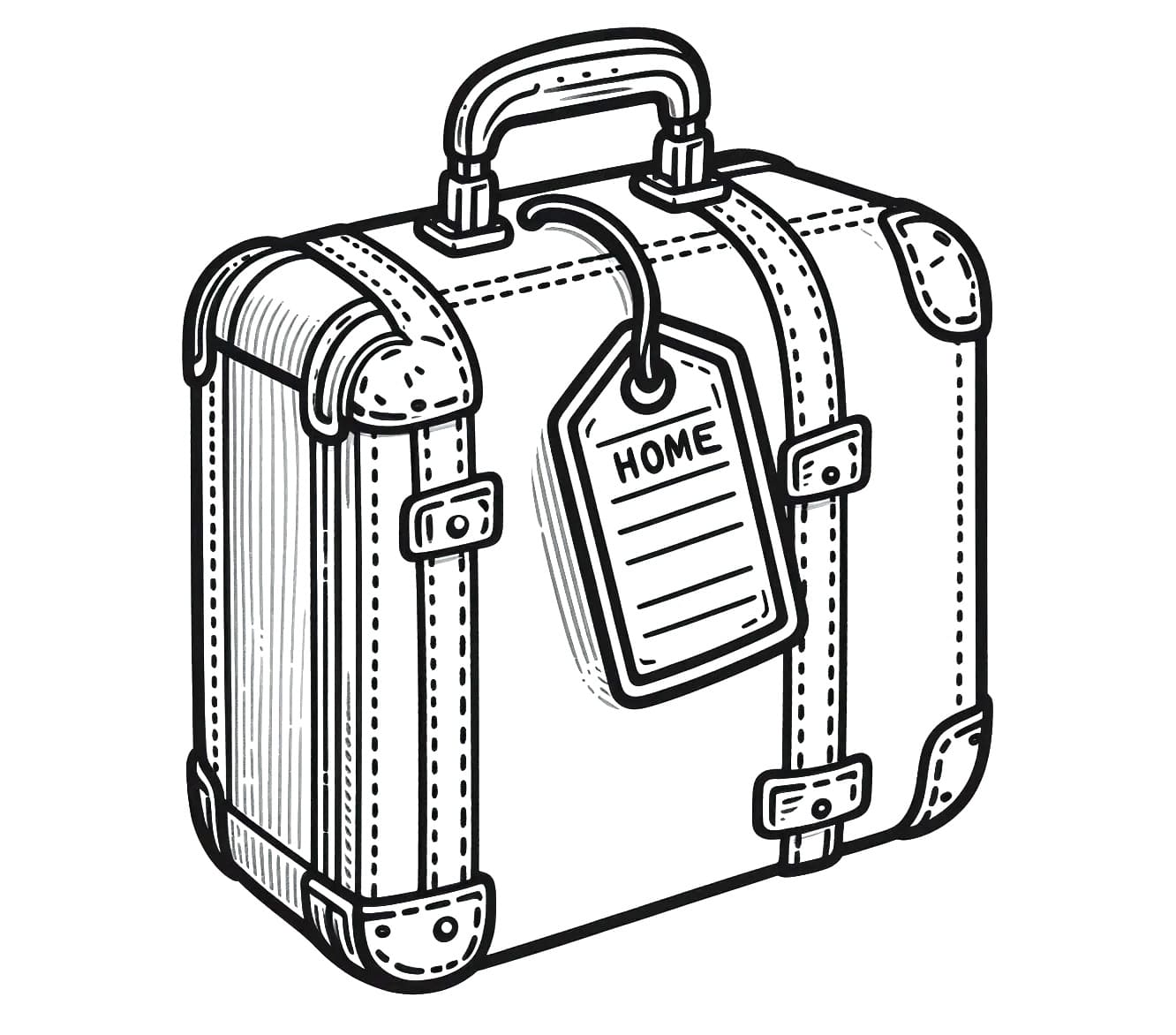Coloriage gratuit Valise #217432 de la collection Objets à imprimer