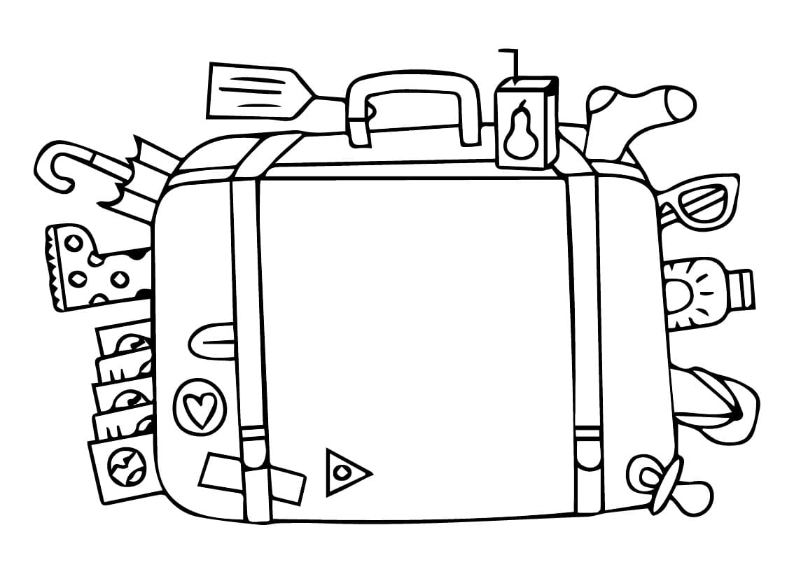 Coloriage gratuit Valise #217446 de la collection Objets à imprimer