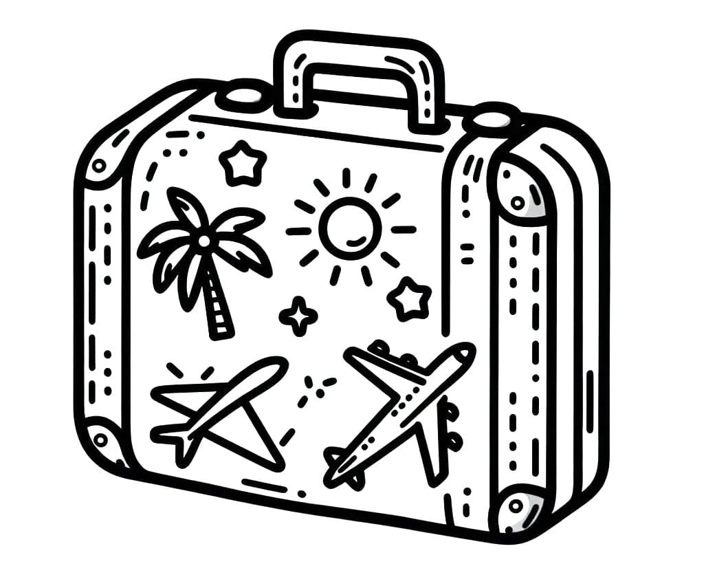 Illustration au trait Valise #217447 de la collection Objets à colorier gratuitement