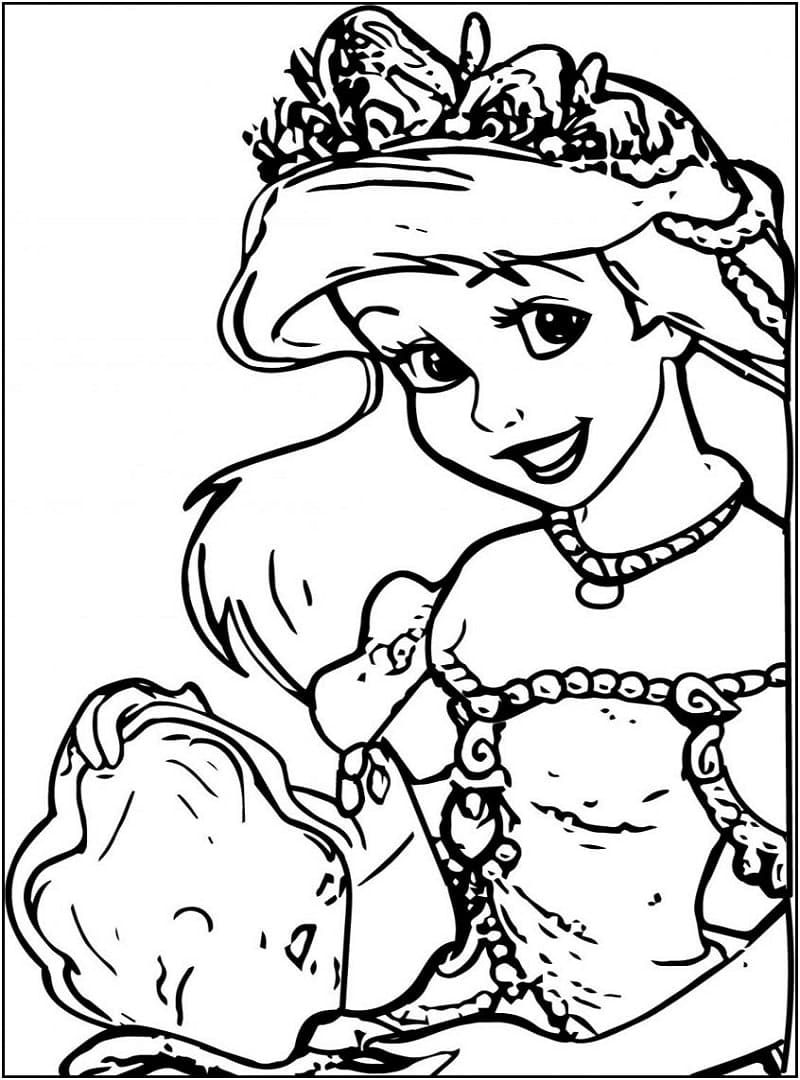 Coloriage Ariel #178451 à imprimer gratuitement, extrait de la collection Personnages de dessins animés