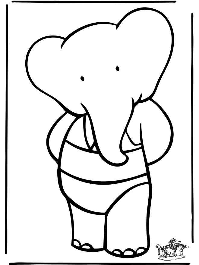 Dessin à colorier: Babar (Personnages de dessins animés) #27855 - Coloriages à Imprimer Gratuits
