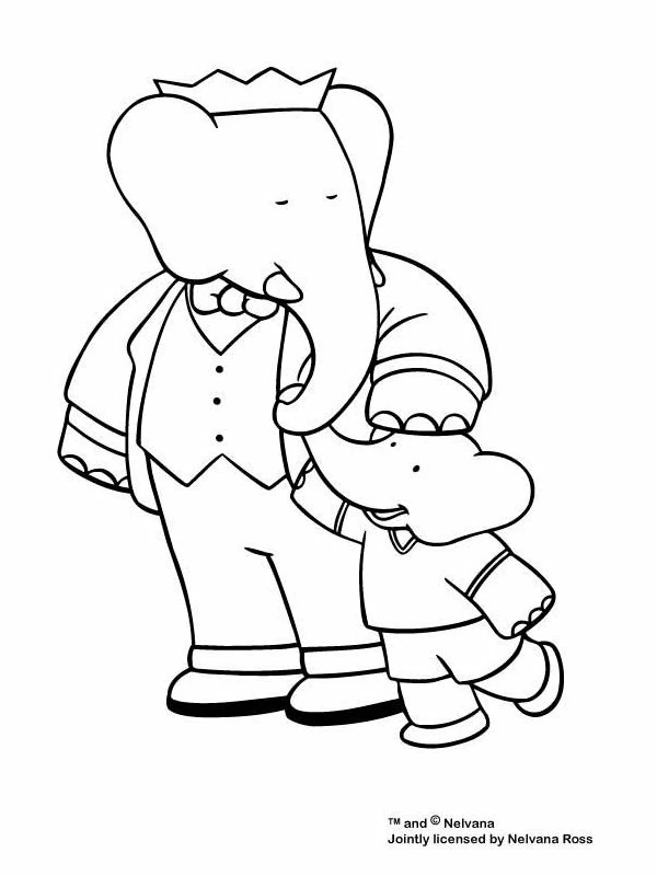 Coloriage gratuit Babar #27868 de la collection Personnages de dessins animés à imprimer
