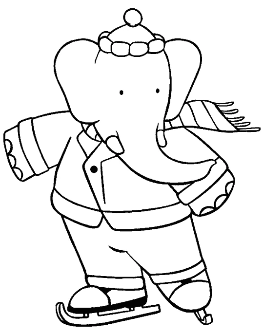 Coloriage Babar #27900 à imprimer gratuitement, extrait de la collection Personnages de dessins animés