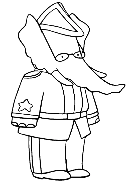 Coloriage gratuit Babar #27965 de la collection Personnages de dessins animés à imprimer