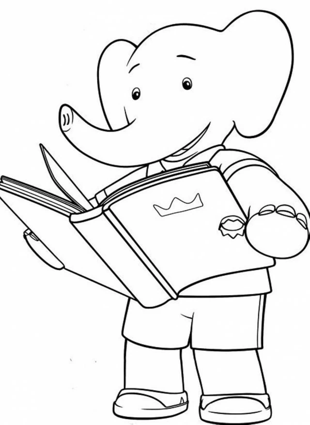 Coloriage gratuit Babar #28056 de la collection Personnages de dessins animés à imprimer