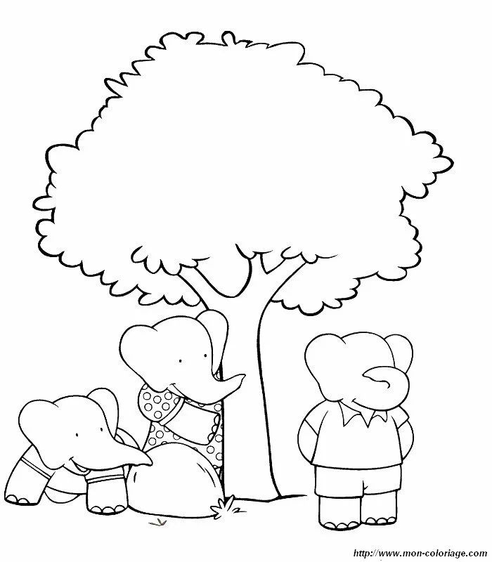 Coloriage gratuit Babar #28069 de la collection Personnages de dessins animés à imprimer