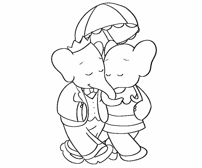 Coloriage gratuit Babar #28121 de la collection Personnages de dessins animés à imprimer