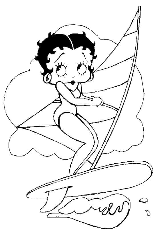 Coloriage Betty Boop #203054 à imprimer gratuitement, extrait de la collection Personnages de dessins animés
