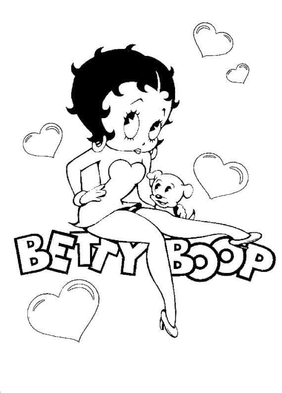 Illustration au trait Betty Boop #203061 de la collection Personnages de dessins animés à colorier gratuitement