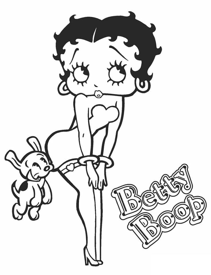 Coloriage gratuit Betty Boop #203064 de la collection Personnages de dessins animés à imprimer